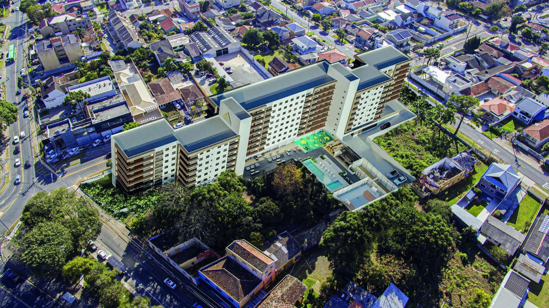 Vista aérea, render