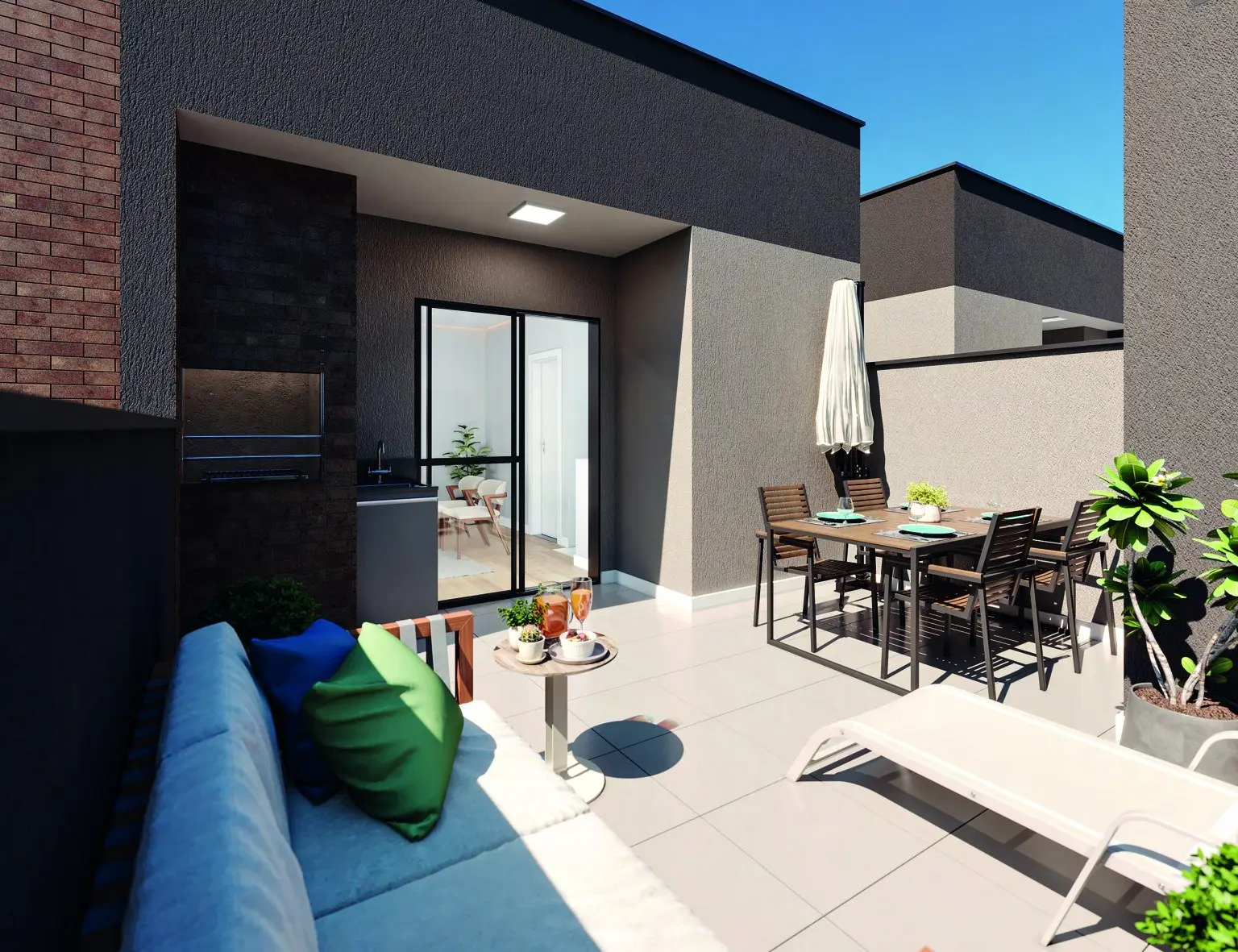 Rooftop privativo da cobertura, render