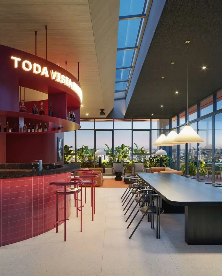 Bar no rooftop, render