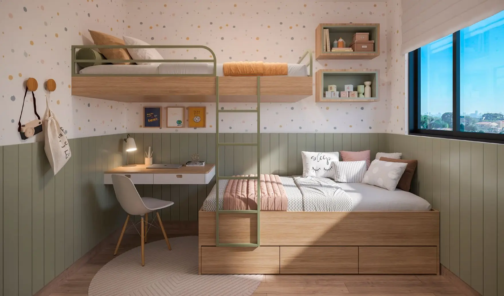 Quarto infantil, render