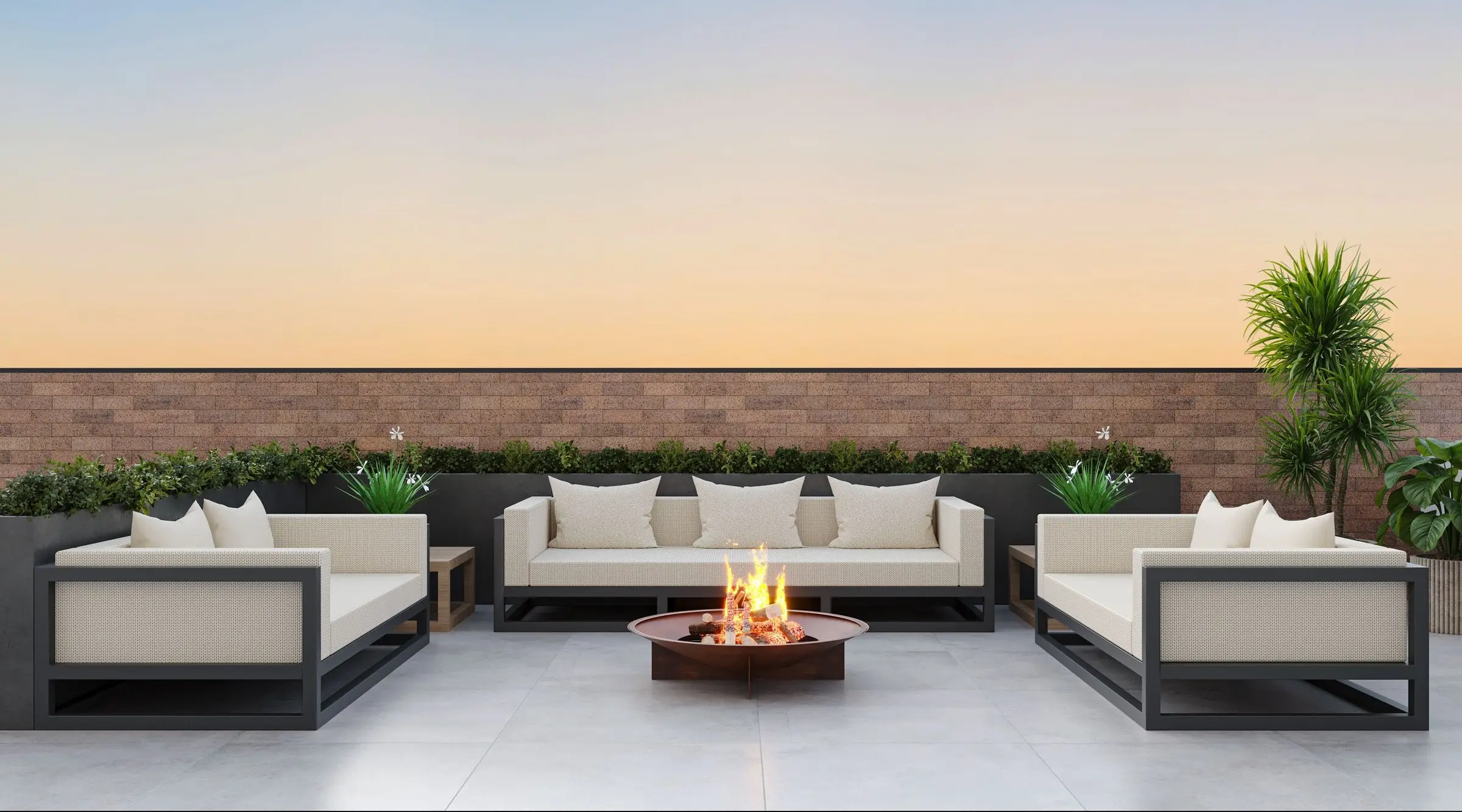 Fire pit no rooftop, render