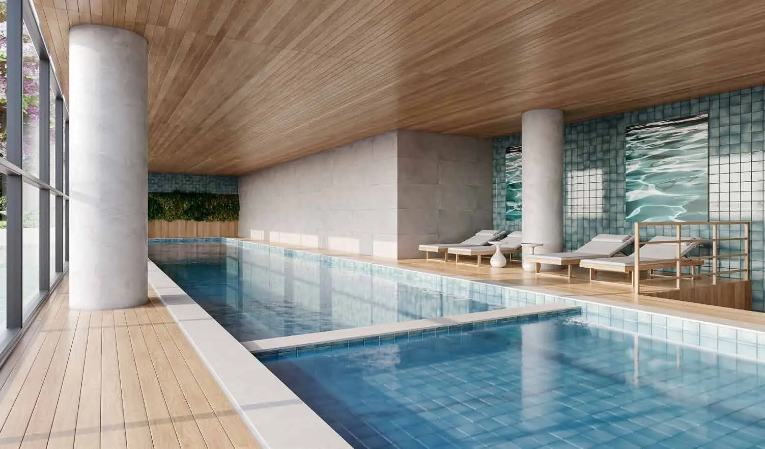 Piscina coberta, render