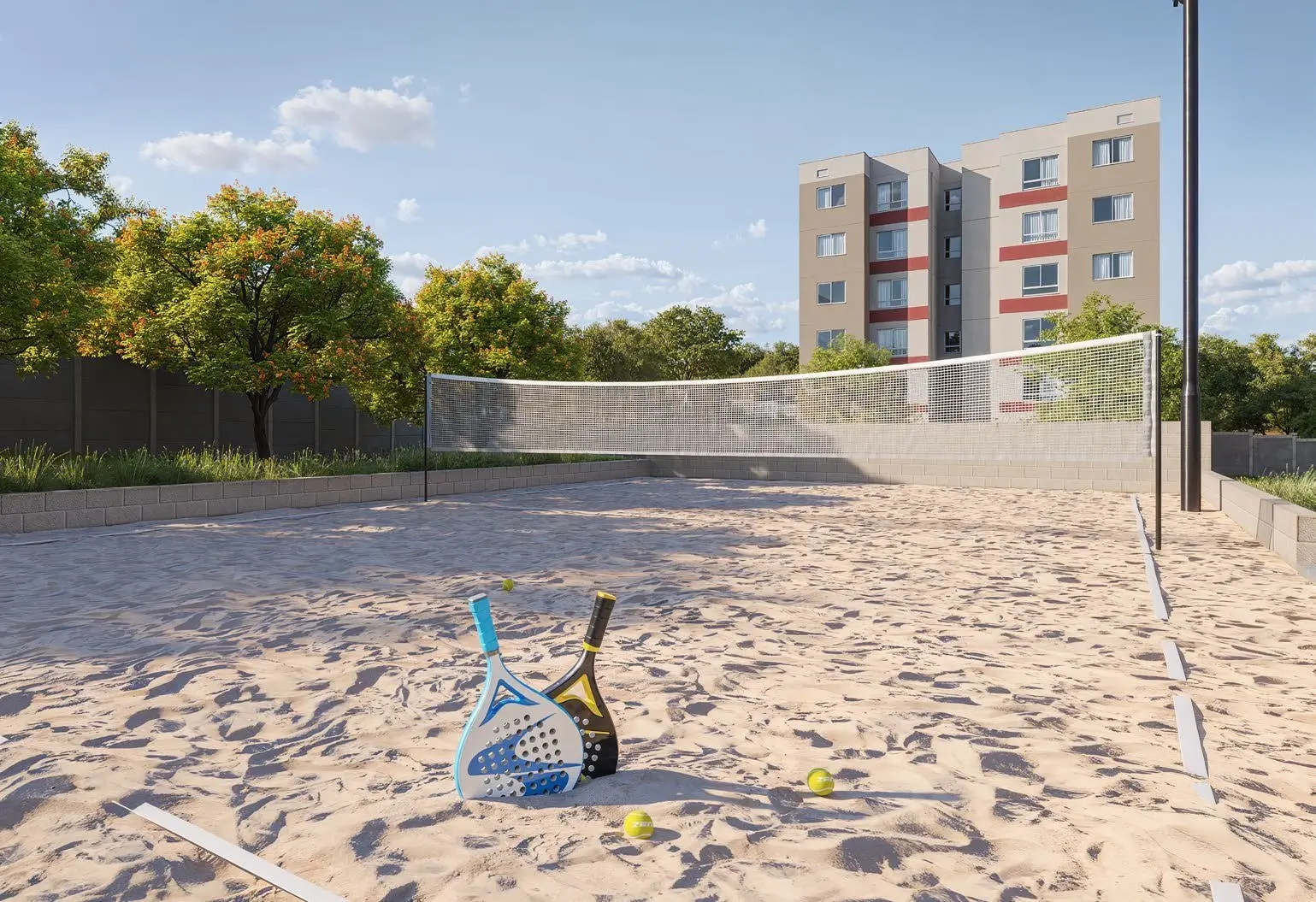 Quadra de areia, render
