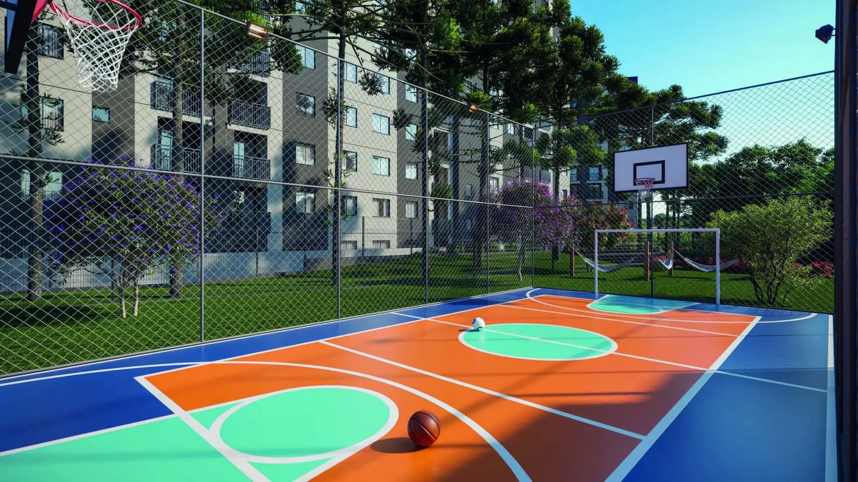 Quadra poliesportiva, render