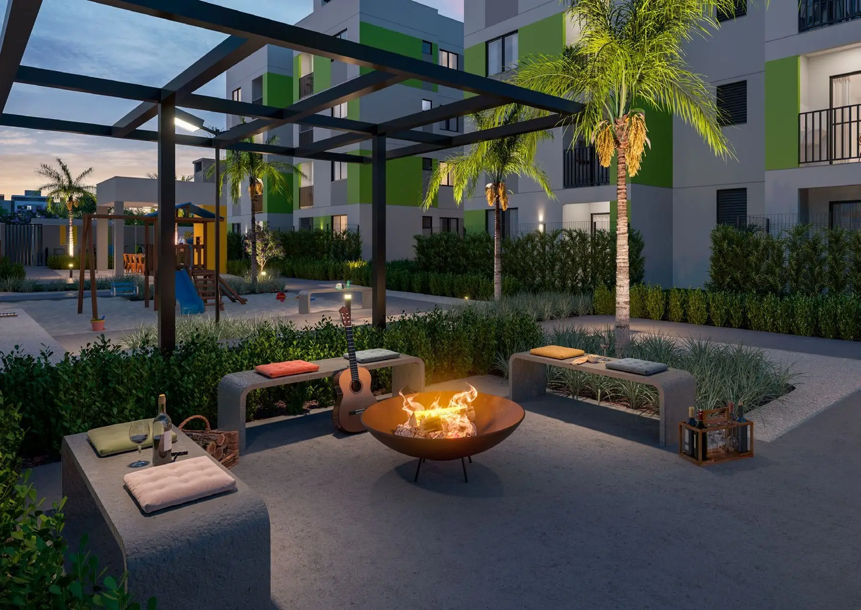 Fire place, render