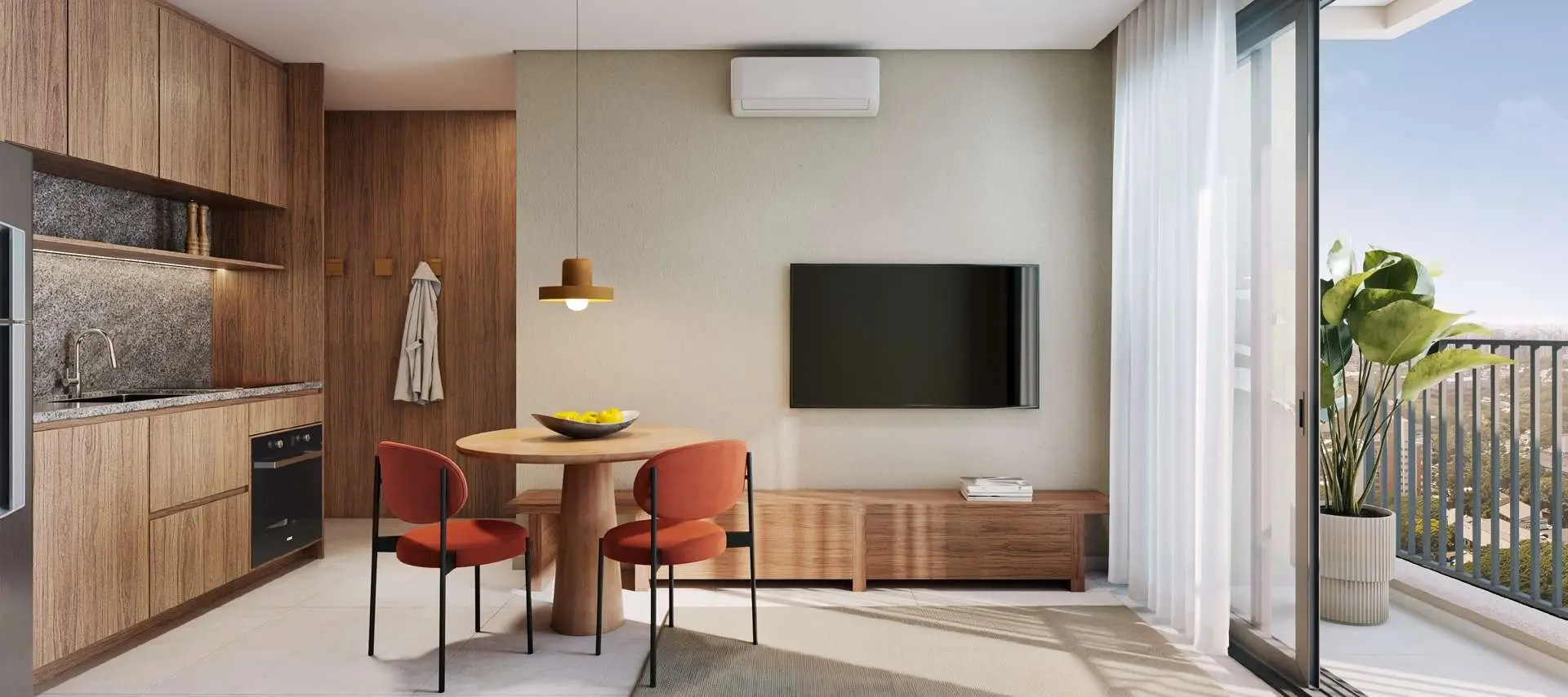 Sala do 2 suítes, render