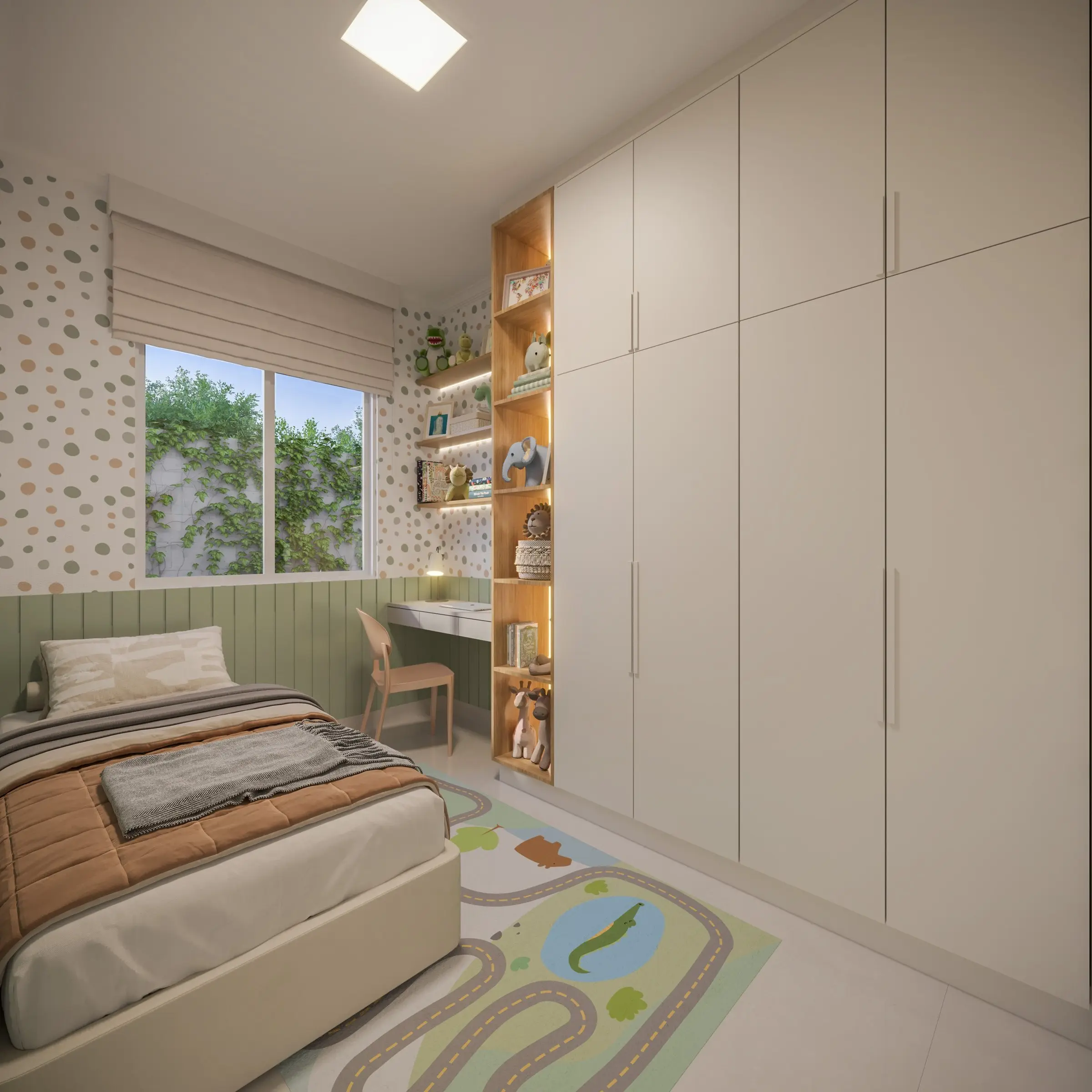 Quarto infantil, render