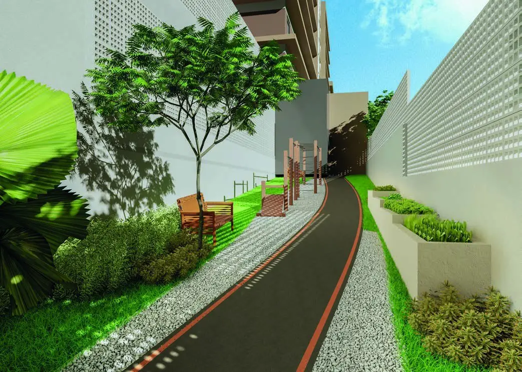 Pista de caminhada, render