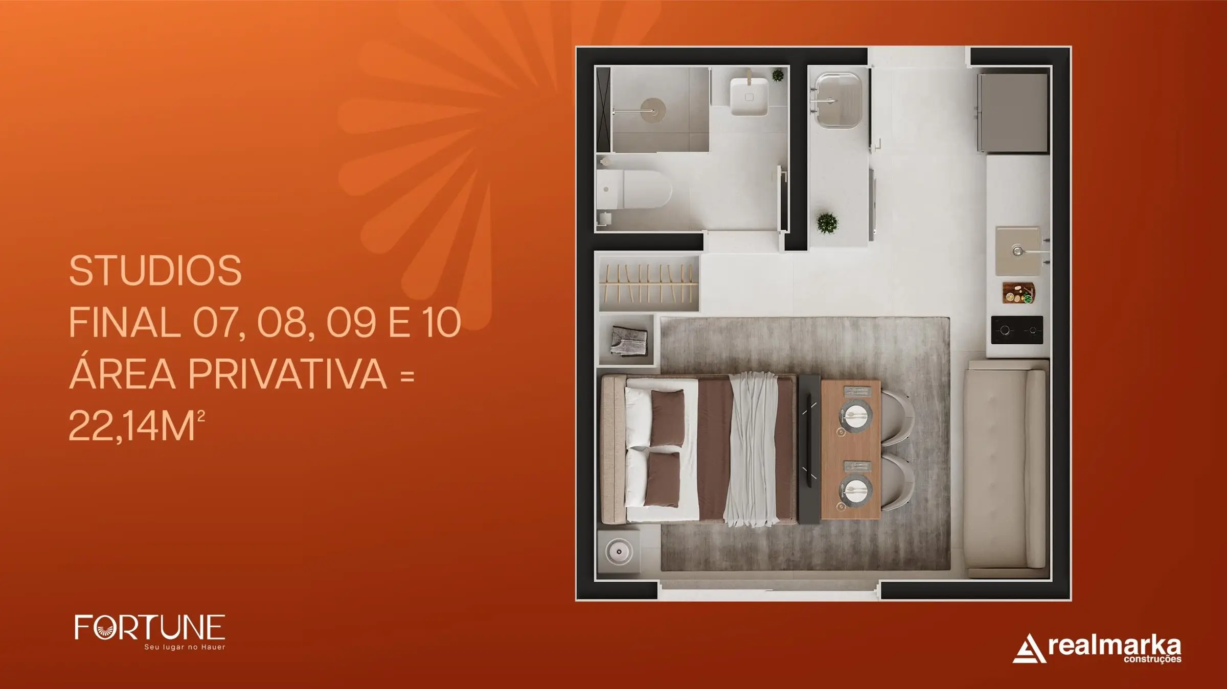 Planta: Studio · 22,14 m²