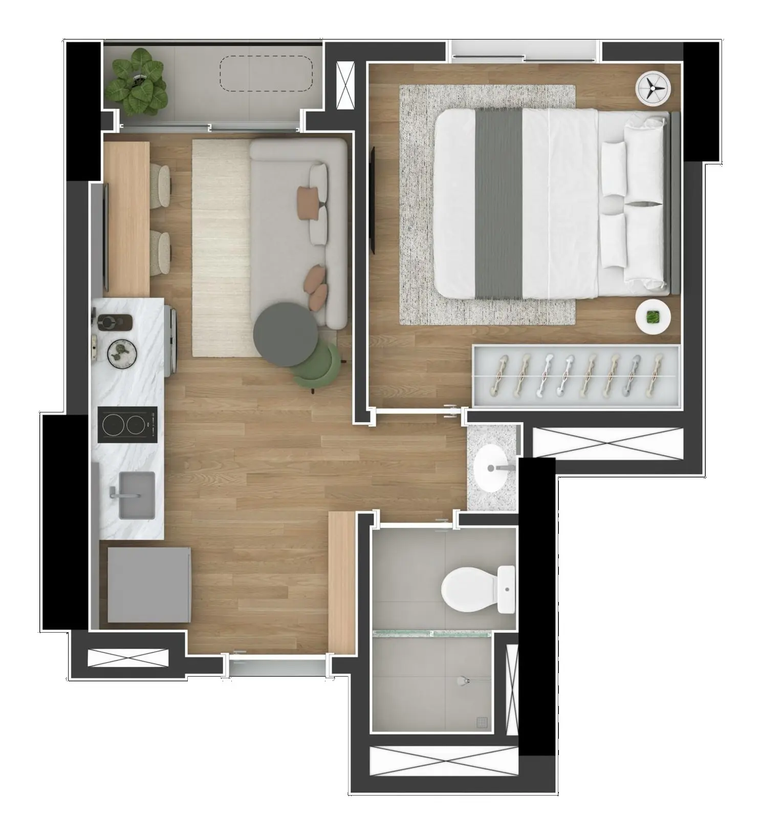 Planta: 1 quarto